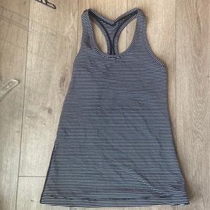 Lululemon tank top, black and white stripe